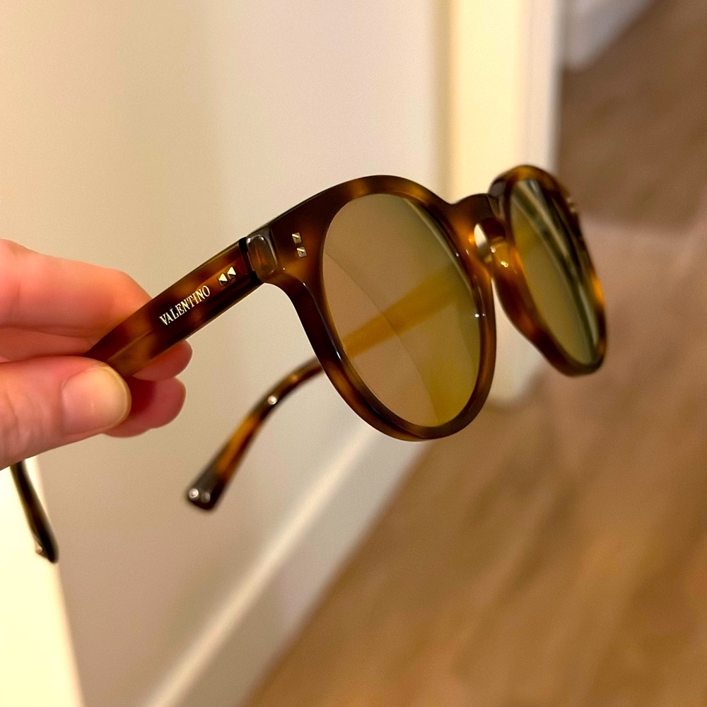 Round Valentino Tortoise Shell Sunglasses